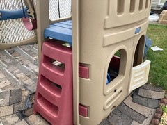 Naturally Playful Playhouse Climber Swing Extension Playset w Clubhouse Slide