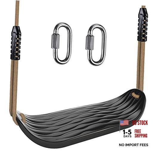 Heavy Duty Swing Seat with Adjustable Rope 1 Pcs Black U-shape Swing Seat