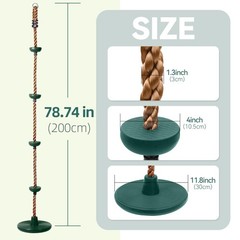 Climbing Rope Disc Swing for Kids Outdoor‌ – Heavy Duty ‌Tree Swings‌ with No…