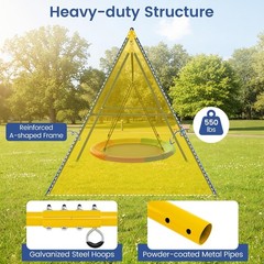 550lbs Metal Swing Sets Backyard Heavy Duty Full Steel Swing Frame A-Frame Swing