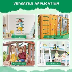 SELEWARE 6-Pack 17-Inch Green Metal Playground Safety Handles – Heavy-Duty, N…