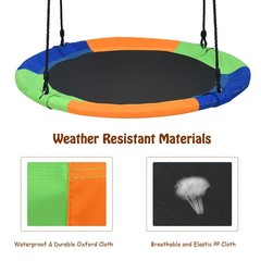 40″ Flying Saucer Tree Swing Outdoor Play Set w/ Adjustable Ropes Gift for Kids