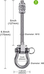 Heavy Duty Swing Hangers with Silent Bearings, 1500LB Capacity Stainless Stee…