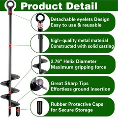Fabulas Ground Anchors Heavy Duty, Swing Set Anchor Kit 18 Inch 4 Pack Screw in
