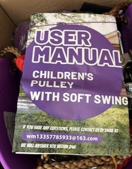 Just.smile Kids Zipline Kit 60ft Ninja Slackline Pulley w Purple Soft Swing NEW