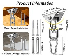 Porch Swing Hanging Kit Heavy Duty 1000lbs Stainless Steel, Easy to Install S…