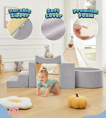 Foam Climbing Blocks with Ball Pit Designed for Toddlers Aged 1-3 -Great for Ind