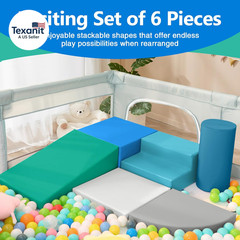 6-Piece Soft PU Leather Toddlers Climbing Toys for Baby – Kids Foam Climbing Blo