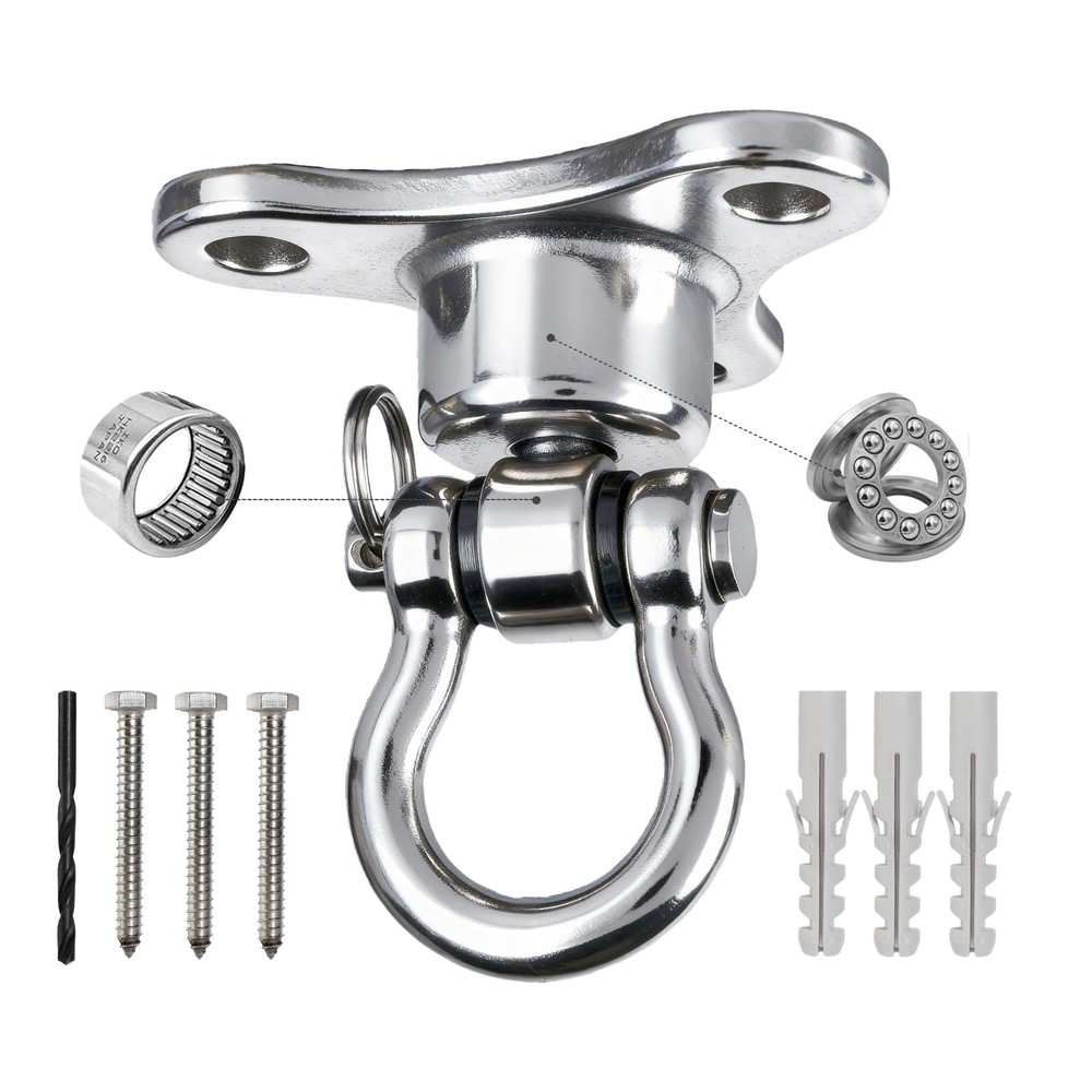 Helffer Heavy Duty Stainless Steel Swing Hanger | 1500 LB Capacity, 360°+180° Sw