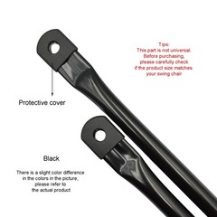 Timyrimy 31.5″/80cm Garden Swing Replacement Rods, Black Metal Round Rods for