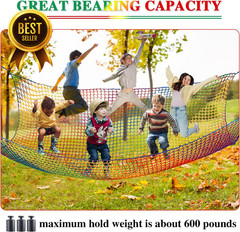 6.5×9.8FT Climbing Cargo Net Double Layer Playground Safety Treehouse Net