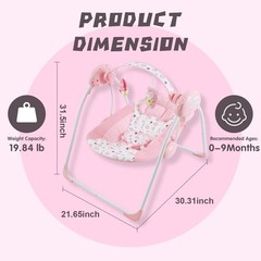 Portable Baby Swing for Infants, Compact & Foldable Infant Swing with 5-Speed…