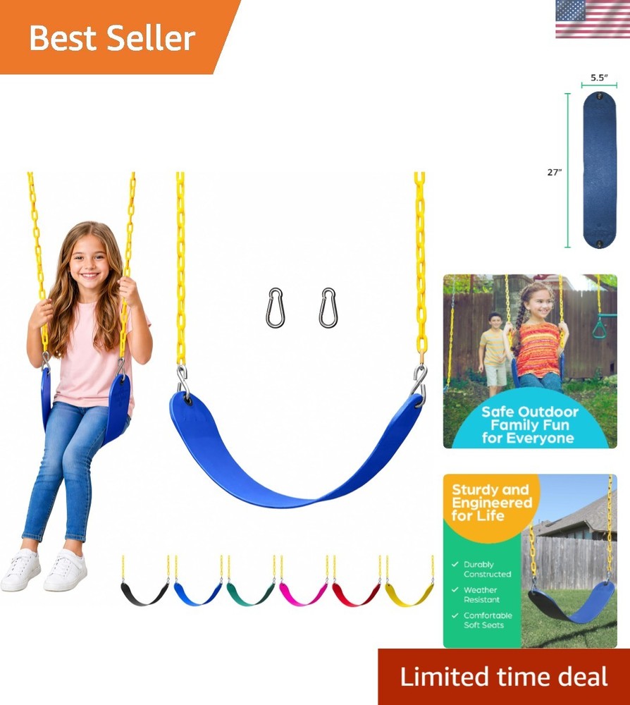 Swing for Outdoor Swing Set – Swing Seat Replacement Kit with Heavy Duty Chai…