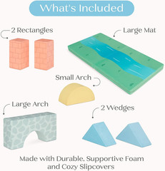 7-Piece Foam Fortress – Soft Climbing Toys, Baby Foam Climbing Blocks for Toddle