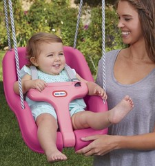 Little Tikes Snug ‘n Secure Pink Swing with Adjustable Straps, 2-in-1