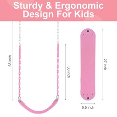 2 Pack Pink Swings Seats Heavy Duty 66 Inches Chain Plastic Coated – Playgrou…