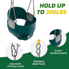 High Back Toddler Swing Seat with Yellow Chains – Fully Assembled Baby Swing