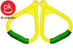 Trapeze Ring Bar Swing set Play playground Backyard Jungle Gym 2OMR Yellow-Green