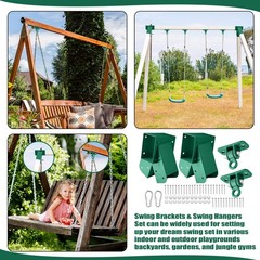 MorningRo Heavy Duty A Frame Swing Set Bracket Kit Include 2 Brackets & 2 Swi…