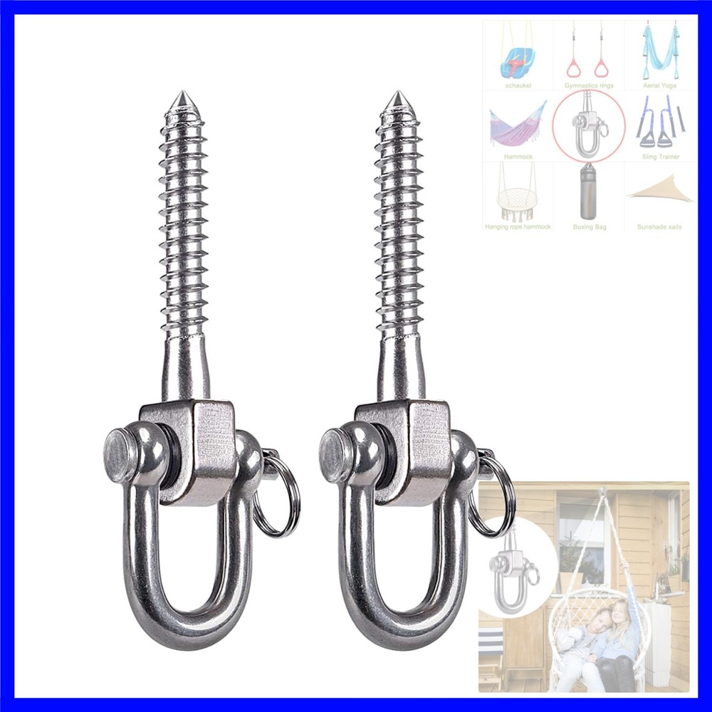 2 Pack Swing Hangers Swing Set Hooks Stainless Steel Hammock Hooks for Porch …