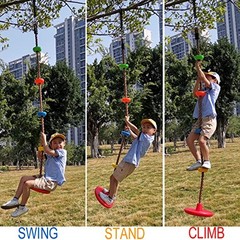Tree Climbing Rope and Kids Disc Swing Seat Set Outdoor Backyard Playground