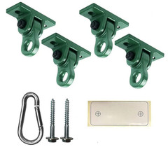 Green Swing Hangers 4-Pack, 5000lb Capacity with Screws for Indoor/Outdoor Use