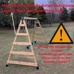 Playground A Frame Brackets 2 Black with Swing Hangers