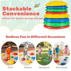 8 Pcs Balance Stepping Stones Kids River Rocks Obstacle Course Sensory Non-Slip