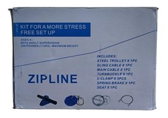CTSC Zipline Kit Steel Trolley Seat Spring Brake Outdoor Backyard Kids 8+ 250lb