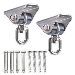 Silent Heavy Duty Swing Hangers – 2 Pack Stainless Steel 360° Swivel Hooks wi…