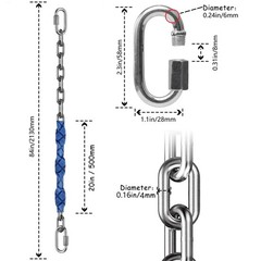 2 Stainless Steel Chains (84″) Swing Chains, Heavy Duty Swing Hardware,4 Quic…