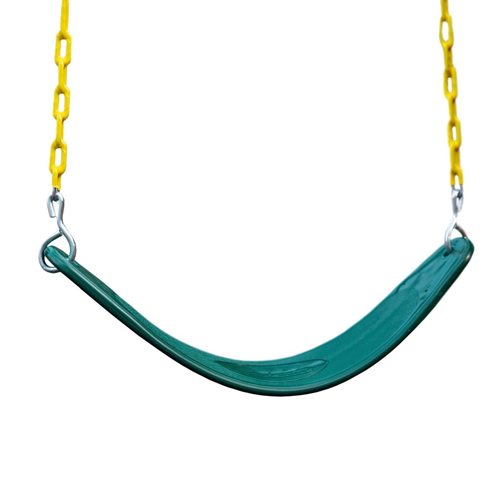 04-0039-G/Y Extreme-Duty Swing Belt with Coated Chain, Green with Yellow Chain