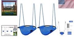 Kids Swing Seat 2 Pack Blue Woven Polyester Heavy Duty 440lbs Outdoor