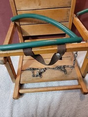 VTG Baby Toddler Child Wooden Wood Porch Tree Swing Set w Chains Free Ship