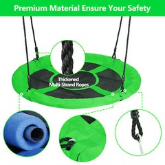 40” Saucer Spider Web Tree Swing Set for Children Outdoor Activity Green