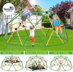 Climbing Dome, 10FT Dome Climber with Hammock for Kids 3 to 10 Outdoor Play Equi