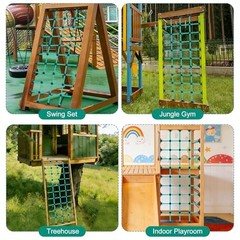 Climbing Net for Kids with Installation Base for 30″ × 75″ Wooden 30″ X 75″