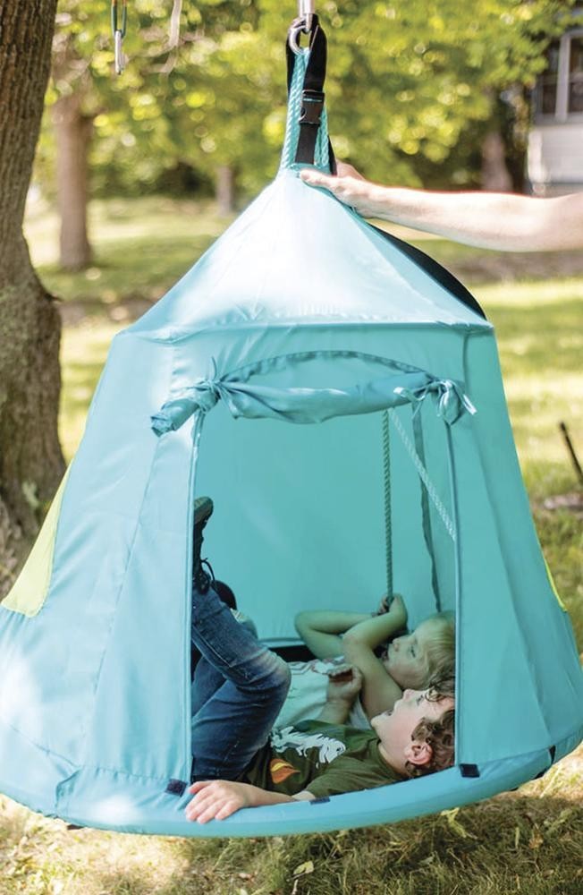 Swing House Canopy w/ Attachment Vented Mesh Top Roll Up Door Outdoor Portable