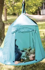 Swing House Canopy w/ Attachment Vented Mesh Top Roll Up Door Outdoor Portable