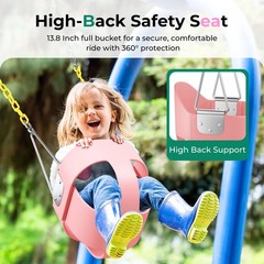 Toddler Swing – High Back Full Bucket Seat for Ages 1-3, 330lb Capacity, Baby…