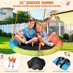 Pre-Owned Swing Set with Stand 2 Swings Kids Heavy Duty Metal A-Frame Outdoor