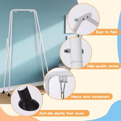 3 in 1 Toddler Swing Set with Metal Stand Indoor Outdoor Baby Swing Gray