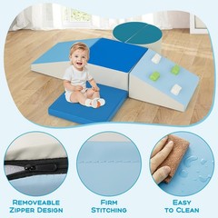 Olakids Climbing Toys for Toddlers, 6 Pieces Baby Foam Blocks Soft Play Set w…