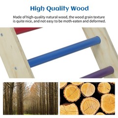 Wooden Foldable Climbing Triangle Ladder Montessori Gym for Kids 1-7