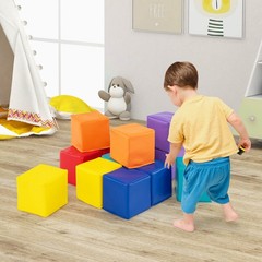 12 PCS Foam Building Blocks 5.5″ x 5.5″ Colorful Climbing Foam Soft Cubes
