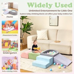 Climbing Toys for Toddlers , Foam Climbing Blocks with Ball Pit for Baby, 5-P…