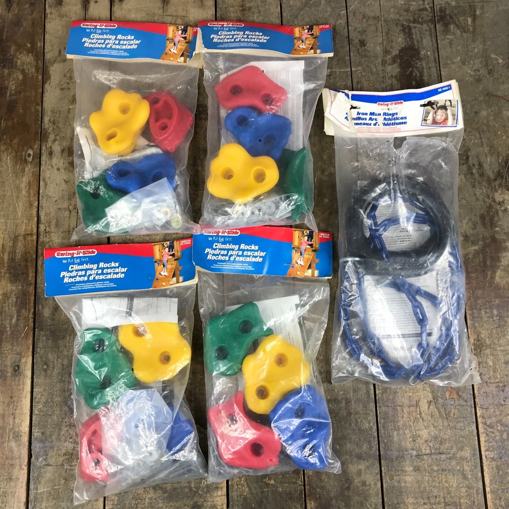 Swing-N-Slide Textured Climbing Rocks Wall Holds 4 Complete Packages (4 In Each)