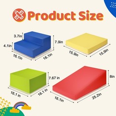 4-Piece PU Leather Baby Foam Climbing Blocks for Toddlers – Soft Play Climbin…