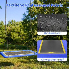 60” Rectangle Platform Tree Swing for Kids and Adults, Giant Flying Swing with