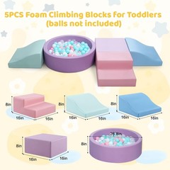 Foam Climbing Blocks for Toddler: with 4-Piece PU Leather Climbing Toys and a…